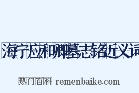 海宁应和卿墓志铭近义词是什么意思的图片